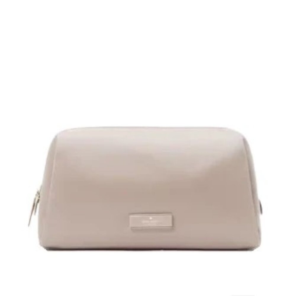 Kate Spade Carter Nylon Makeup Cosmetic Bag - Cozy Grey, NWT